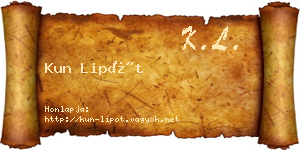 Kun Lipót névjegykártya